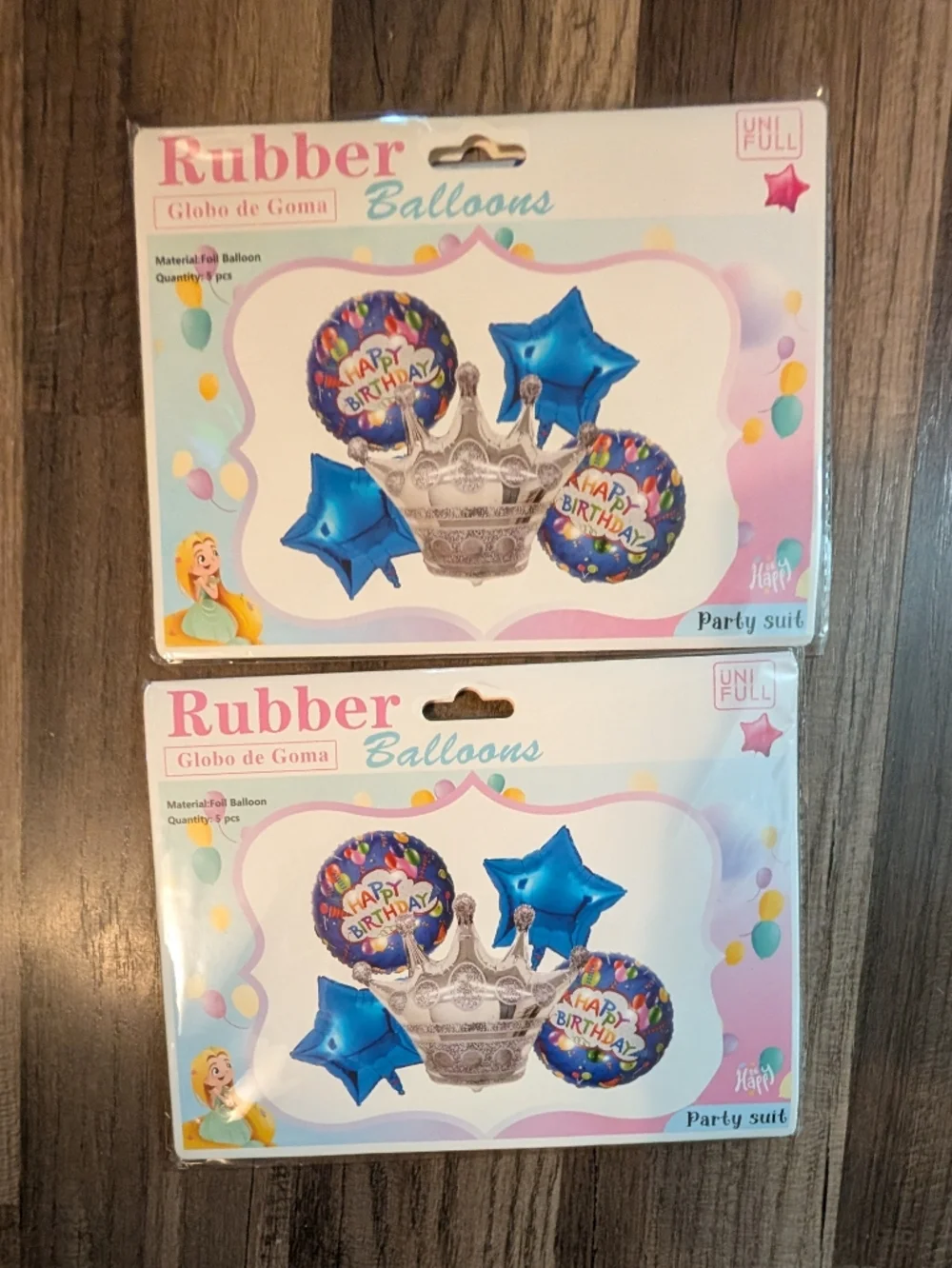 2 Blue Happy Birthday Balloon Party Set